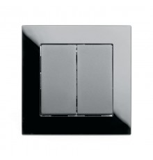 Выключатель электрический 2-клавишный 250В, 10А, серия Катрин, GLS10-7004-05, черный  39506  STEKKER