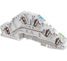 Клемма D2,5/5.NLP.L, 3-уровневая, маркировка уровней, серым, синим, желто-зеленым, пруж. 2.5мм.кв.  1SNA290324R0300  TE