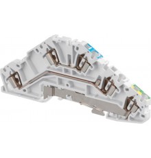 Клемма D2,5/5.NLP.L, 3-уровневая, маркировка уровней, серым, синим, желто-зеленым, пруж. 2.5мм.кв.  1SNA290324R0300  TE