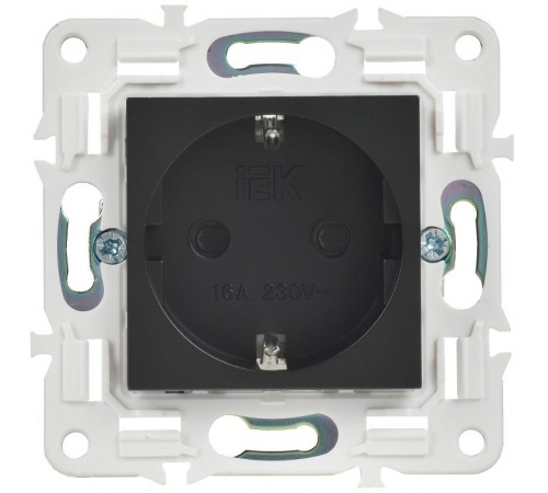 SKANDY Розетка с заземлением с защитными шторками 16А SK-R04Bl черный  SK-R14-16-K02  IEK