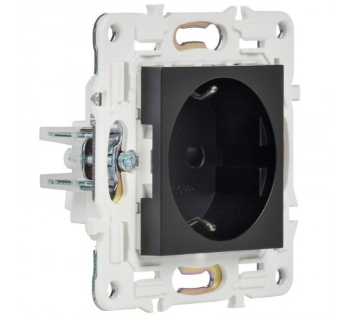 SKANDY Розетка с заземлением с защитными шторками 16А SK-R04Bl черный  SK-R14-16-K02  IEK