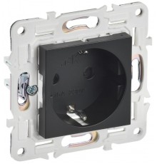 SKANDY Розетка с заземлением с защитными шторками 16А SK-R04Bl черный  SK-R14-16-K02  IEK