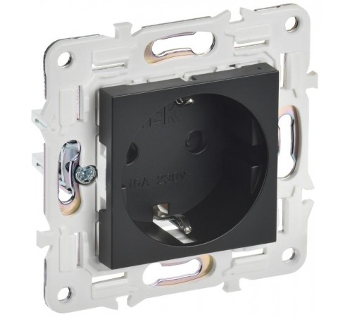 SKANDY Розетка с заземлением с защитными шторками 16А SK-R04Bl черный  SK-R14-16-K02  IEK