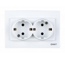 2-местная розетка с заземляющим контактом 16А 250В модульная  715396  CHINT