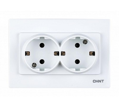 2-местная розетка с заземляющим контактом 16А 250В модульная  715396  CHINT