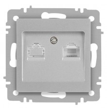 Розетка Intro Accent 6-303-03 информационная RJ45, IP20, СУ, алюминий  Б0063630  Intro