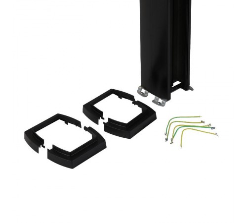 Универсальная колонна алюминиевая с крышкой из алюминия 2 секции, высота 4,02 метра, с возможностью увеличения высоты до 5,3 метра, цвет черный  6531