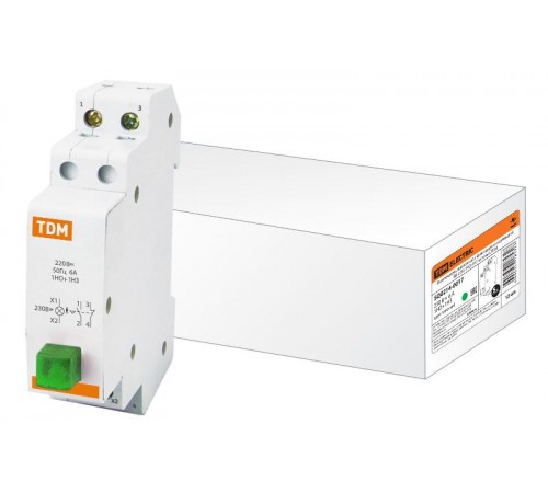 Выключатель кнопочный c фиксацией и индикацией ВК-47M 1НО;1НЗ зеленый   SQ0214-0017  TDM