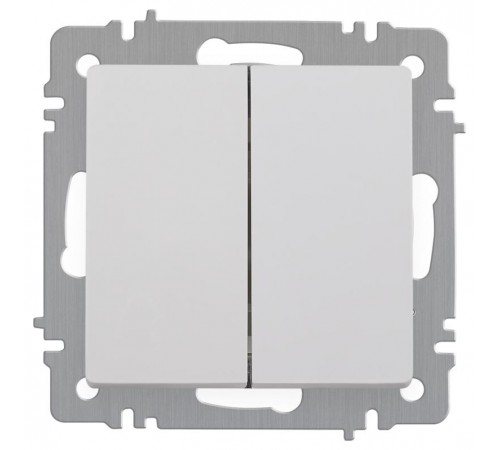 Выключатель Intro Accent 6-104-01 двойной, 10А-250В, IP20, СУ, AL/CU, белый   Б0063452  Intro