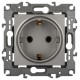 Розетка ЭРА Серия 12 12-2101-16 с заземлением, 16А-250В, титан   Б0065662  ЭРА
