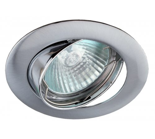 Светильник встраиваемый литой под лампу KL1A SN/1 поворотный MR16, 12V/220V, 50W сатин никель  Б0049566  ЭРА