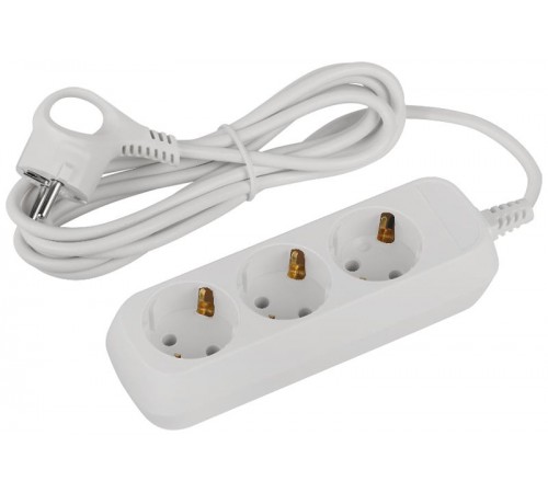 Удлинитель электрический ЭРА UDL-10-330-E Greenline 3 розетки с заземлением 3м ПВС 3x0.75мм2   Б0065037  ЭРА