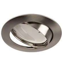 Светильник встраиваемый литой под лампу KL1A SN/1 поворотный MR16, 12V/220V, 50W сатин никель  Б0049566  ЭРА