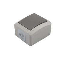 Переключатель проходной INDUSTRIAL IP54, о/у, серый  KR-78-0610  Kranz