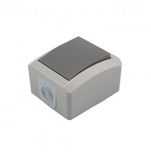 Переключатель проходной INDUSTRIAL IP54, о/у, серый  KR-78-0610  Kranz