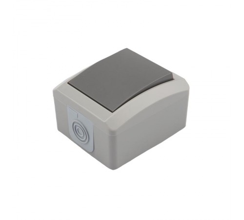 Переключатель проходной INDUSTRIAL IP54, о/у, серый  KR-78-0610  Kranz