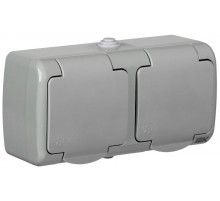 AQUATIC Розетка 2-местная О/У с/з 16А РСш22-2-А IP54 IEK  ERA22-K03-16-54  ERA22-K03-16-54