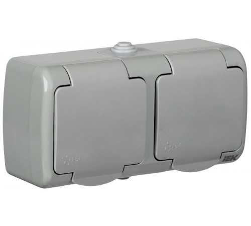 AQUATIC Розетка 2-местная О/У с/з 16А РСш22-2-А IP54 IEK  ERA22-K03-16-54  ERA22-K03-16-54