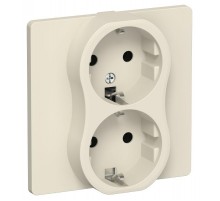 FLITE Розетка 2-ая с заземлением без шторок 16А РС12-0-К-ФлСл сливочный  FI-R21C-16-K86  IEK