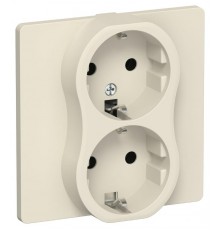 FLITE Розетка 2-ая с заземлением без шторок 16А РС12-0-К-ФлСл сливочный  FI-R21C-16-K86  IEK