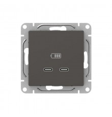 Механизм розетки USB-C - 2шт, мокко Эпика  UP1-SOM-2USBC EKF