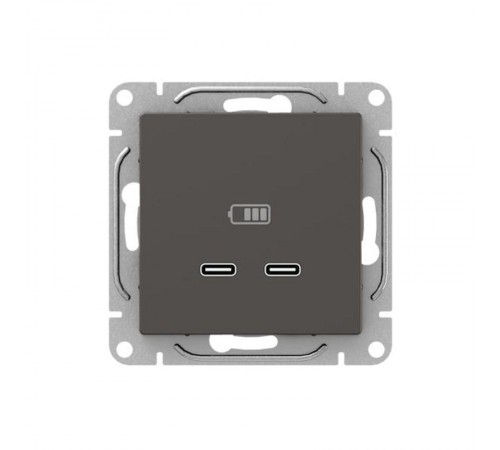 Механизм розетки USB-C - 2шт, мокко Эпика  UP1-SOM-2USBC EKF