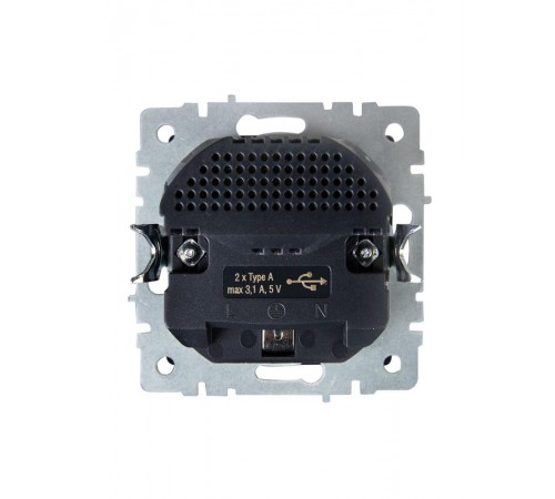 BRITE Розетка с заземлением со шторками 16А с USB A+A 3,1А РЮш10-2-БрЖ жемчужный  BR-R14-16-U21-D31-K36  IEK