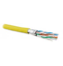 UFTP4-C6A-S23-IN-PVC-YL-500 (500 м) Кабель витая пара U/FTP, категория 6a (10GBE), 4 пары(23AWG),одножил. (solid), PVC, желтый  445120  Hyperline