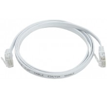 Коммутационный шнур плоский (патч-корд) кат.6 UTP 1м белый  PC08-C06U-1M-FL  ITK