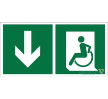 Знак безопасности BL-4020.E71"Указ. двери эвакуац. выхода (лев.) для МГН"  a20257  Белый свет