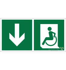 Знак безопасности BL-4020.E71"Указ. двери эвакуац. выхода (лев.) для МГН"  a20257  Белый свет