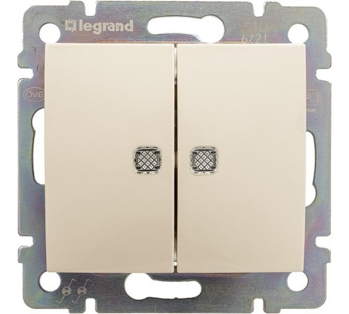 Valena Сл. кость Переключатель 1-клавишный с подсветкой, 16А  774103  Legrand