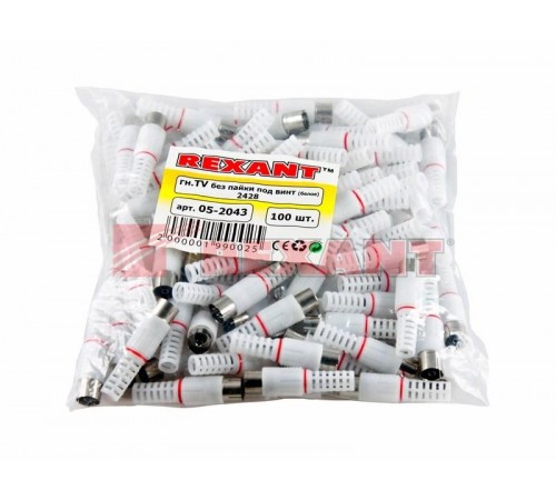 Разъем гнездо TV без пайки белый REXANT  05-2043  REXANT