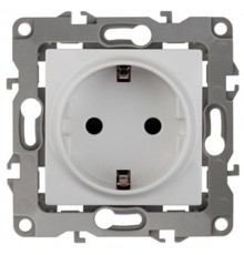Розетка 12-2102-01 с заземлением со шторками, 16АХ-250В,  белый  Б0014687  ЭРА