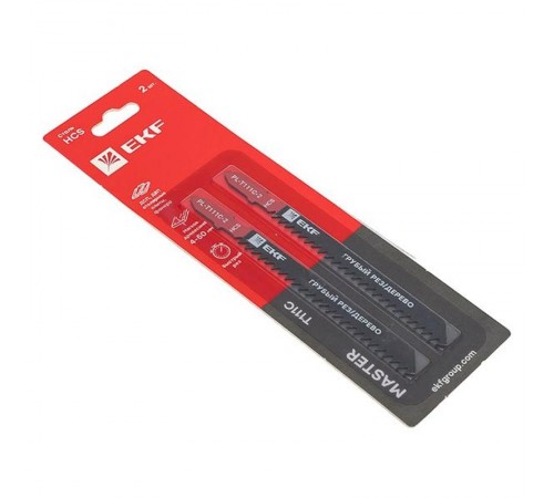 Пилки для электролобзика T111C (грубый рез по дереву)(HCS)(2 шт)  pl-t111c-2  EKF