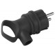 Вилка каучуковая c заземлением 16А IP44 с кольцом угловая черная VX12-B-IP44   Б0069323  ЭРА