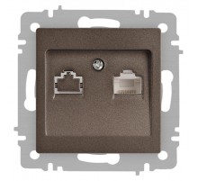 Розетка Intro Accent 6-303-08 информационная RJ45, IP20, СУ, бронза  Б0063639  Intro