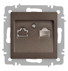 Розетка Intro Accent 6-303-08 информационная RJ45, IP20, СУ, бронза  Б0063639  Intro