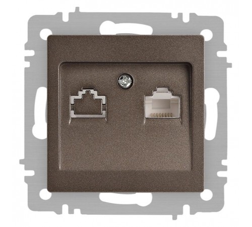 Розетка Intro Accent 6-303-08 информационная RJ45, IP20, СУ, бронза  Б0063639  Intro