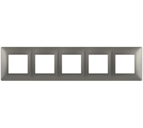 Рамка для розеток и выключателей Elegance 14-5005-16 на 5 постов, титан  Б0065821  ЭРА
