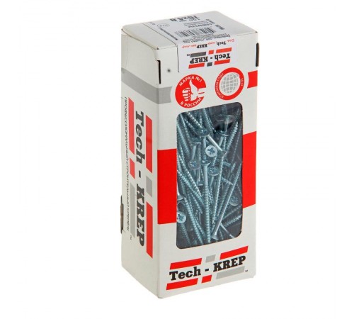 Саморезы универсальные 70х4,0 мм (150 шт) оцинкованные - коробка с окном ( 0,536 кг)  102186  Tech-KREP