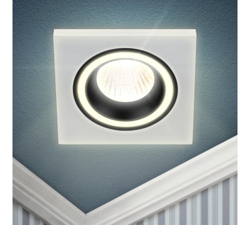 Светильник встраиваемый декоративный DK91 WH/BK MR16/GU5.3 белый/черный  Б0054361  ЭРА