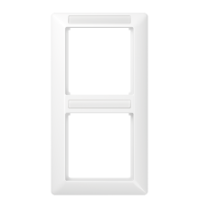 рамка 2-кратная вертикальная с полем для надписи белая  AS582BFINAWW  Jung