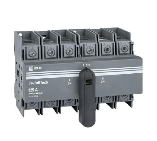 Рубильник 125A 3P реверсивный c рукояткой для прямой установки TwinBlock  tb-s-125-3p-rev  EKF