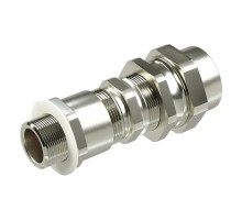 Взрывозащищенный кабельный ввод серии КАС для бронированного кабеля М20х1,5 d:5,8-12мм D:9-17мм. Присоединительная резьба GAS 3/4". Никелированная лат