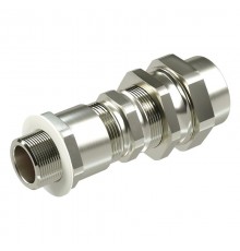 Взрывозащищенный кабельный ввод серии КАС для бронированного кабеля М32х1,5 d:17,8-25мм D:21-31мм. Присоединительная резьба GAS 1 1/4". Никелированная