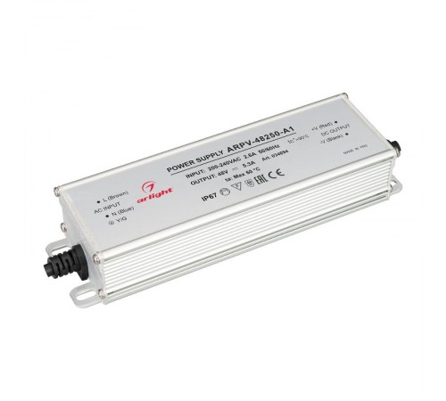 Блок питания ARPV-48250-A1 (48V, 5.3A, 254W) ( IP67 Металл, 3 года)  034694  Arlight
