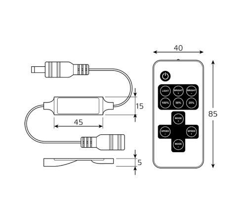 Диммер Basic для ленты LED 12V 72W 1/200  BT600  Gauss