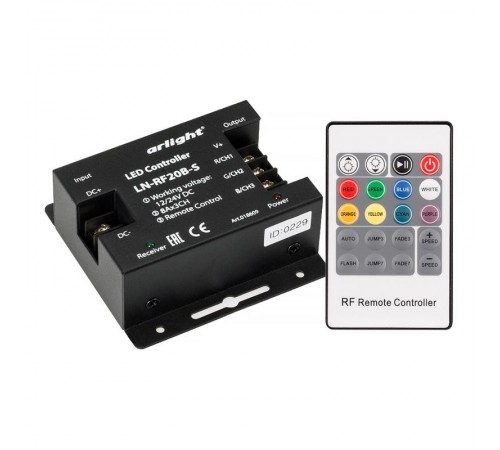 Контроллер LN-RF20B-S (12-24V, 288-576W, ПДУ 20кн)  018609  Arlight