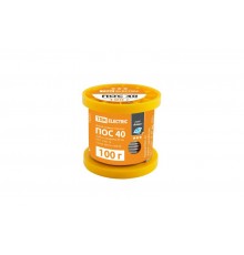 Припой ПОС 40, трубка с канифолью, ГОСТ 21931-76, 1 мм, 100 г, катушка, серия "Алмаз"  SQ1025-0322  TDM